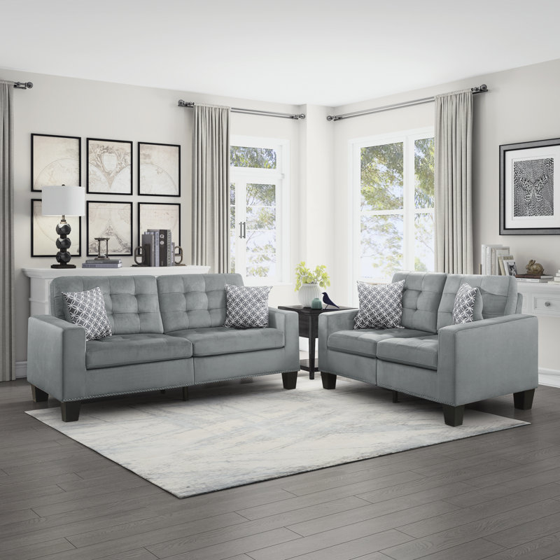 Latitude Run® Cisely 2Piece Microfiber Living Room Set Wayfair